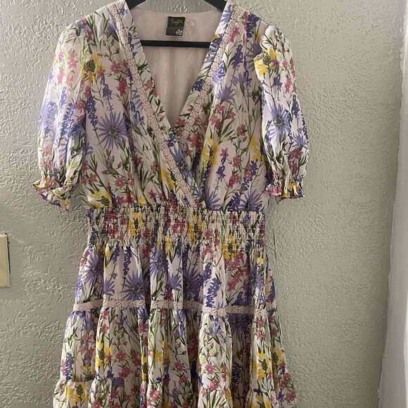 NWT‎ Taylor Women's Size 8 Pink Floral Dress - Picture 1 of 6